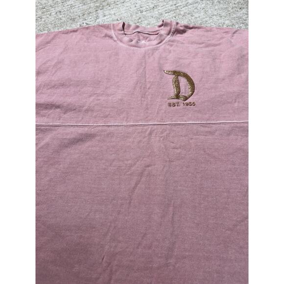 Disney Parks Disneyland Resort Peach Pink Gold Glitter Spirit Jersey Adult Small - Picture 3 of 4